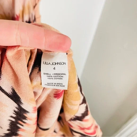 NEW Ulla Johnson Idra Ikat Cotton Midi Dress Sienna - Picture 4 of 9